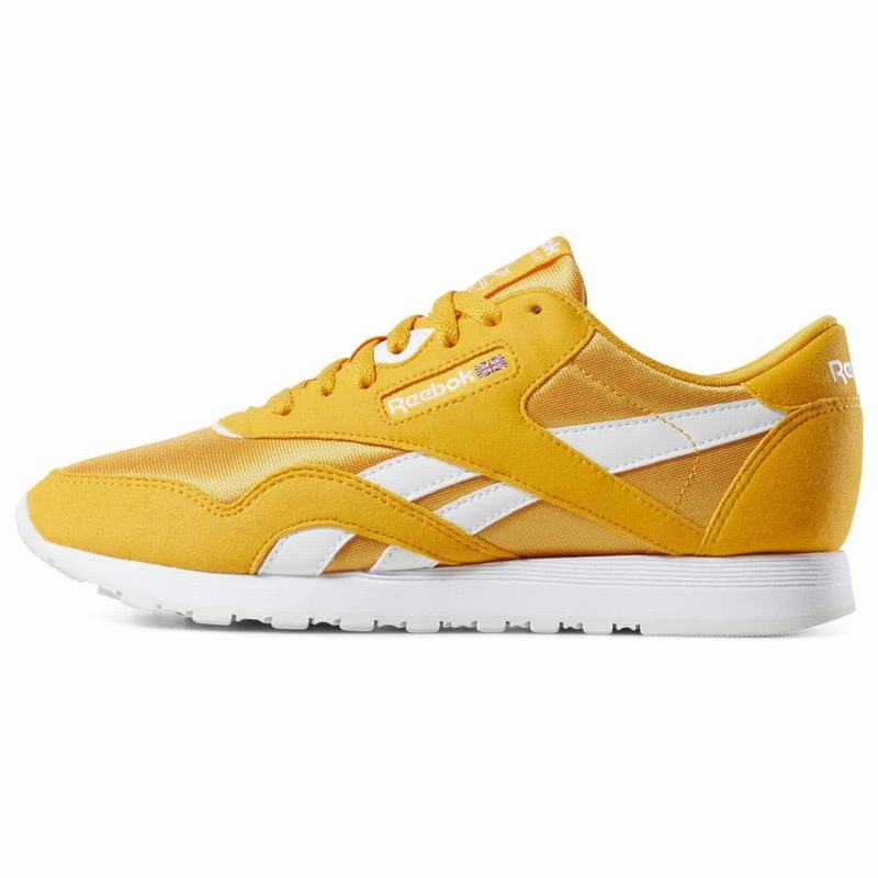 Reebok Classic Nylon Color Tenisky Damske - Zlate/Biele RM1462VX